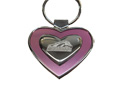 Pink Silver Heart Keytag