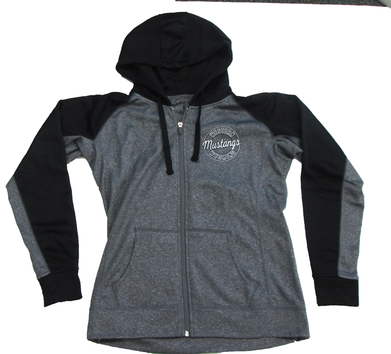 Womens Contrast Poly Fleece Full Zip Hoodie